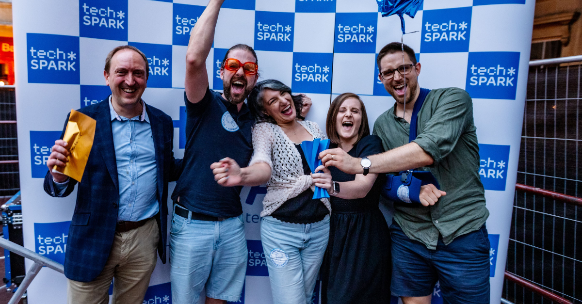 Signable team celebrating SPARKies award win