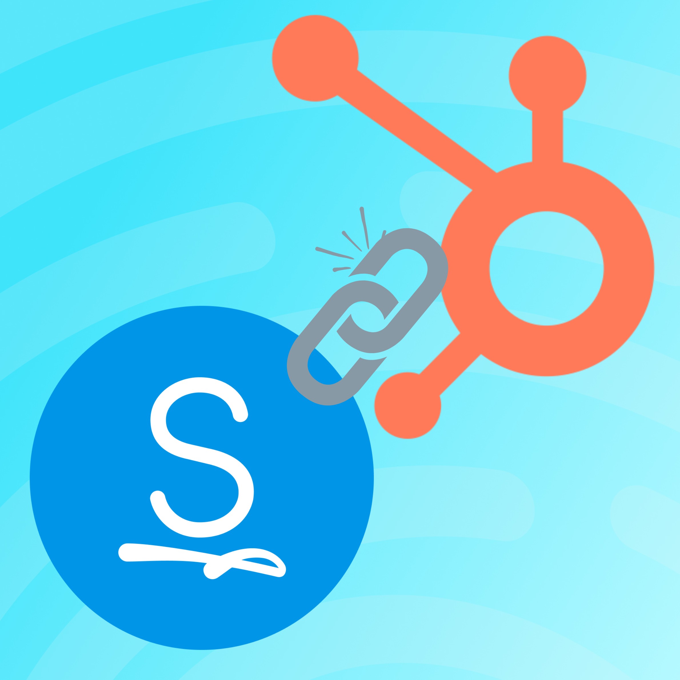 Illustration of a link between Signable and HubSpot logos, indicating a connected integration.
