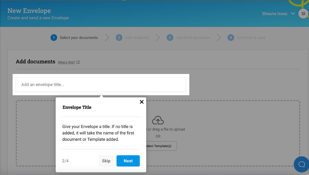 screenshot of Signable interface