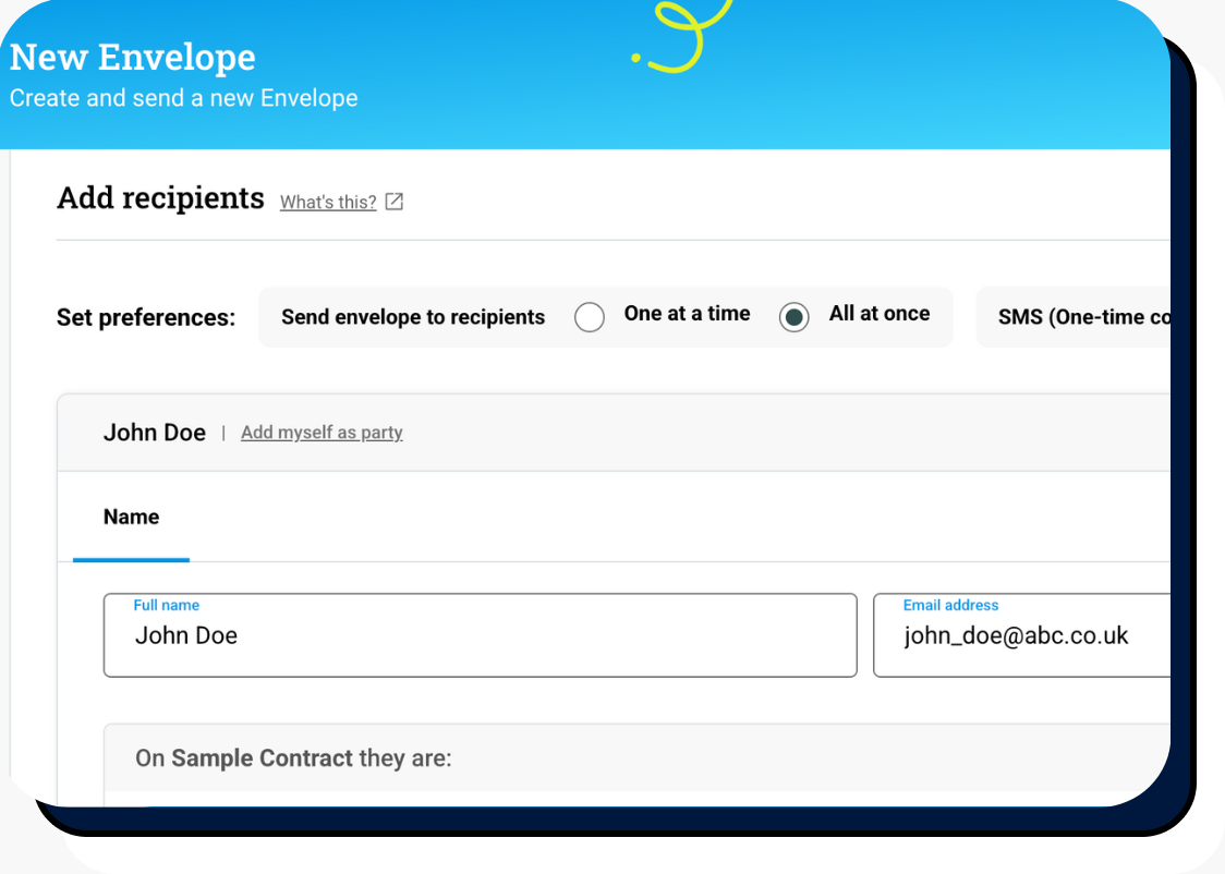 Screenshot of Signable workflow